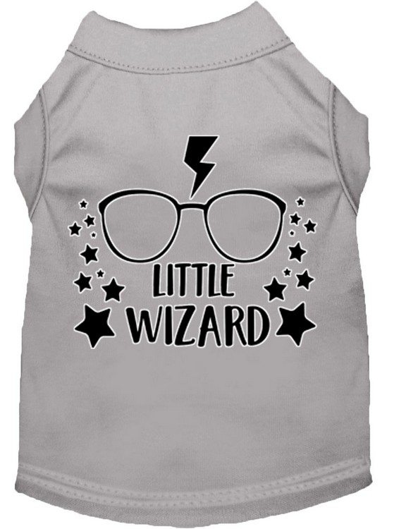 Little Wizard Screen Print Dog Shirt Grey XXXL